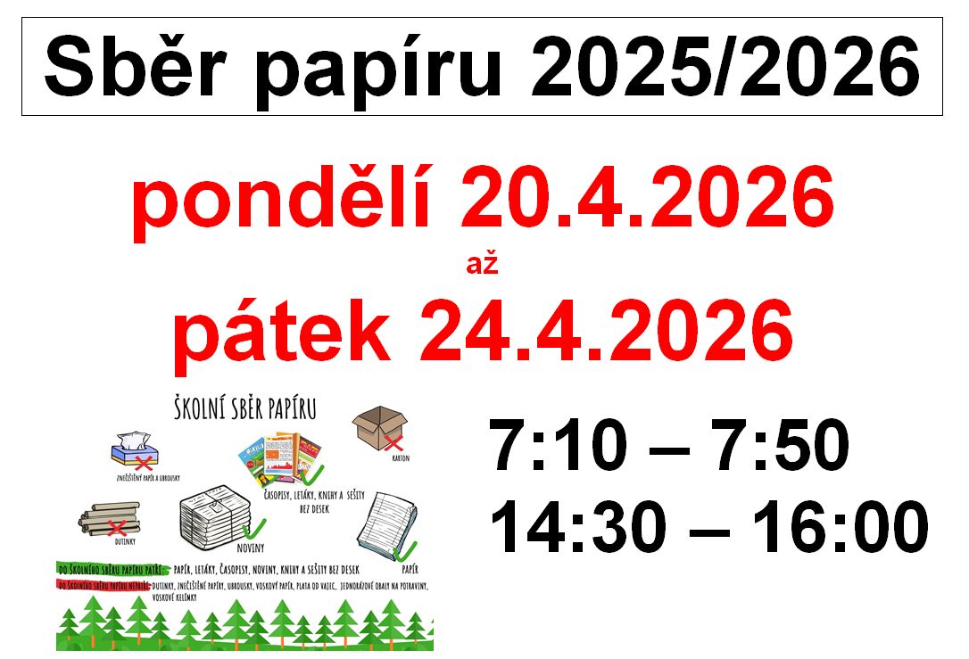 Sběr papíru 20.-24.4.2026
